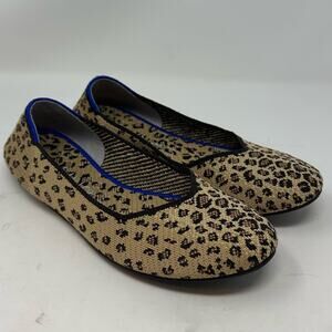 Rothy's Spotted Leopard Animal Round Toe Flats Women’s Size 9.5 Washable Shoes